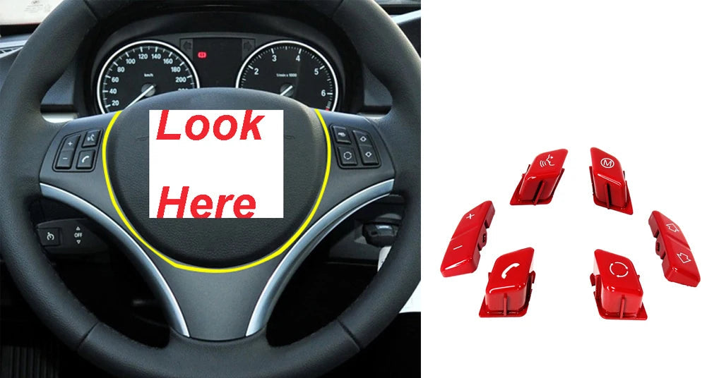 Steering Wheel M Button Replacement Cover for BMW 3 Series E90 E92 E93 M3, 1 Series E81–E88 & X1 E84 (2006–2013)