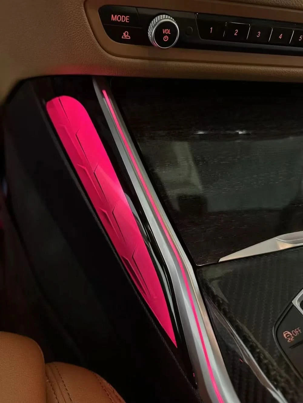 BMW G-Series Crystal Center Console Ambient Light – 11-Color Interior Saddle Lighting Upgrade
