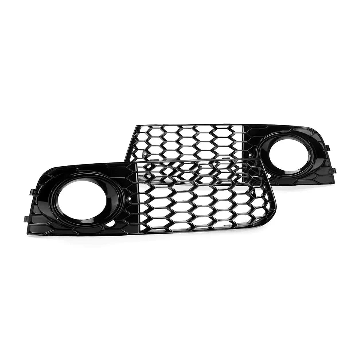 Fog Light Grille Pair for Audi A4 B8 (2009–2012) – RS-Style Honeycomb Mesh Front Bumper Covers