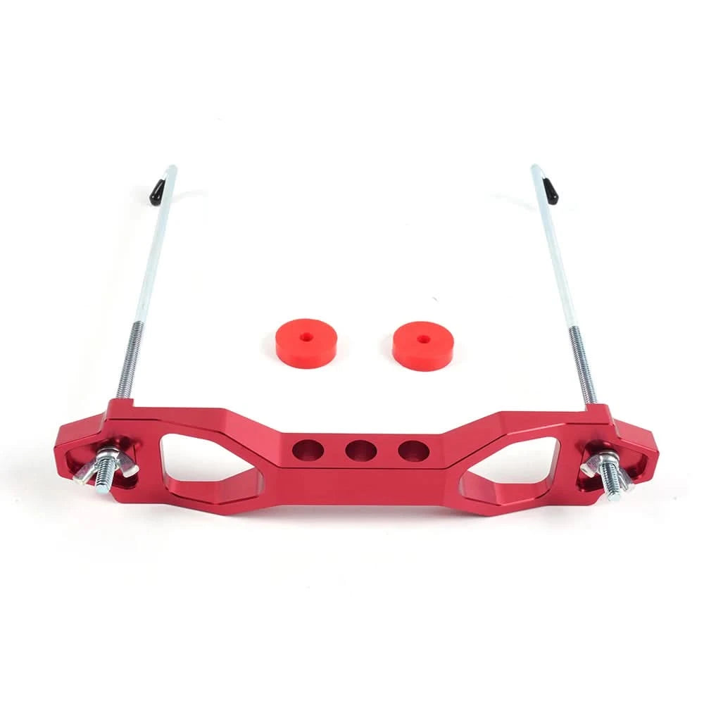Billet Aluminum Battery Tie Down Bracket – 140mm / 190mm Performance Battery Hold-Down Mount (Red / Black / Blue)