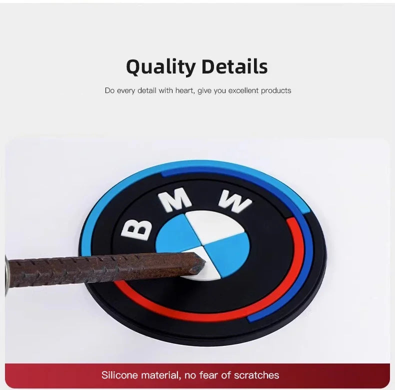 BMW Silicone Anti-Slip Car Coaster / Cup Mat 2-Piece Set for 1 / 3 / 4 / 5 Series, X3 / X5 / X7 (F20 / F40 / G01 / G02 / G05 / G22 / G30 / G32)