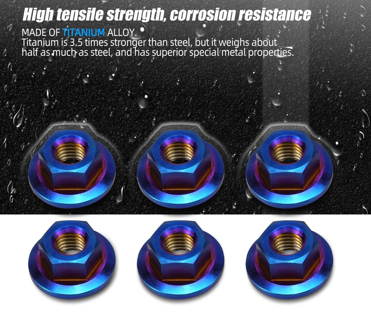 E46 Front Shock Tower Reinforcement Plates & Lightweight Strut Tower Nut Kit (2002–2006)