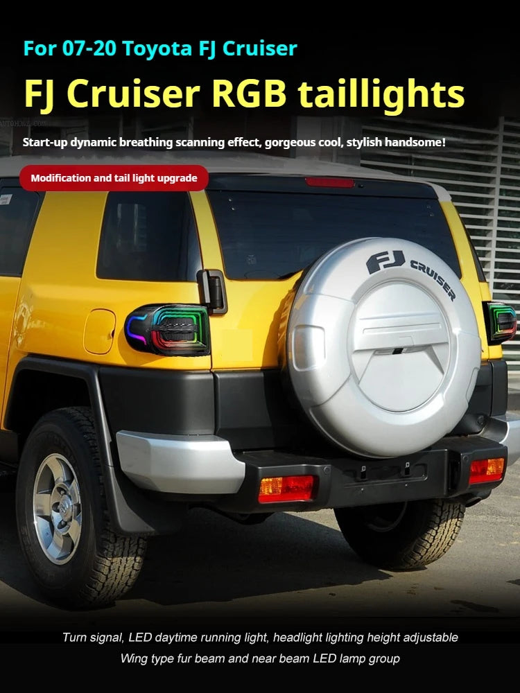 Toyota FJ Cruiser RGB LED Tail Light Assembly with Dynamic Turn Signal 2007 - 2020 (Pair)