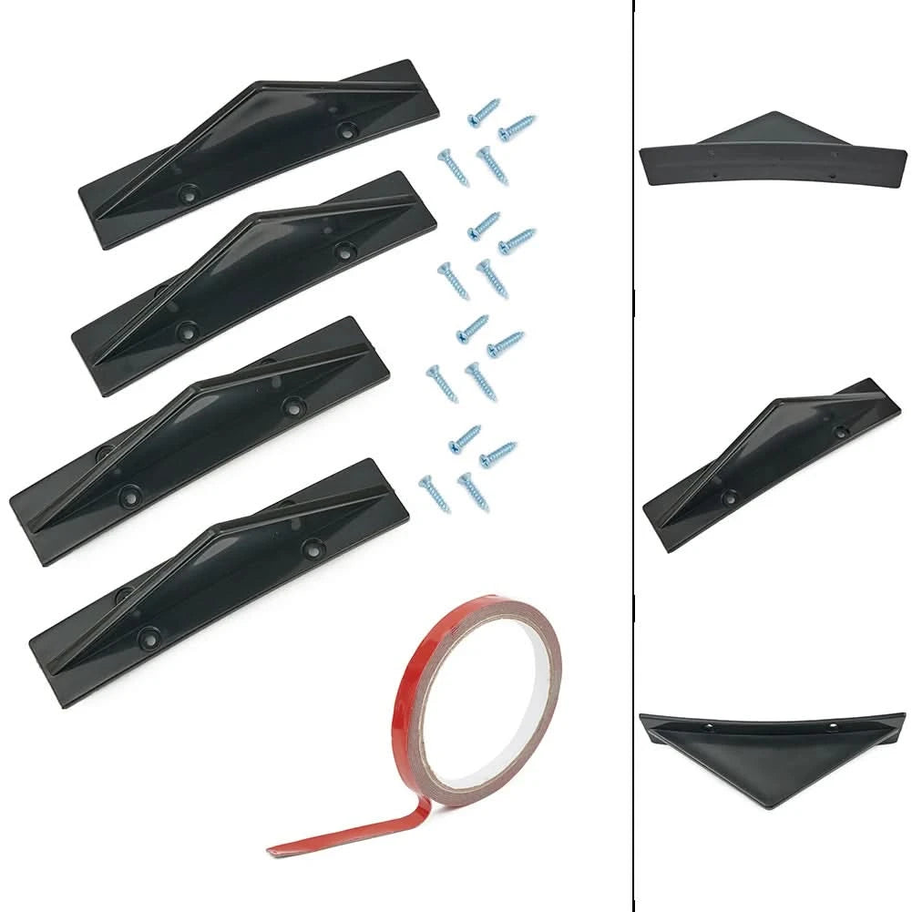 Universal Rear Bumper Diffuser Fins (4PCS) – Splitter Lip Spoiler Protector Caps for Chrysler 300 & More