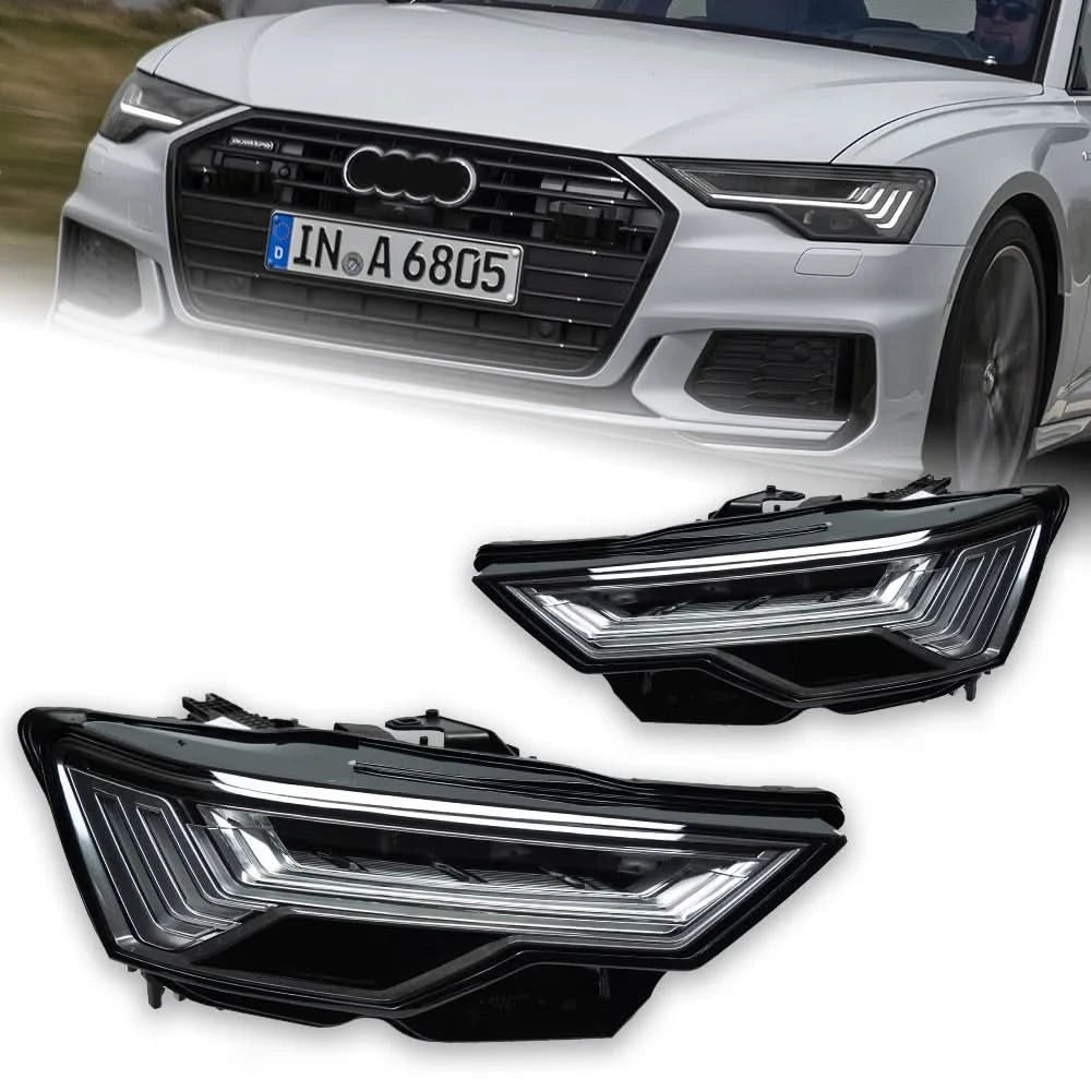 LED Headlights for Audi A6 (2019–2023) – A6 C8 Style with DRL & Dynamic Turn Signals