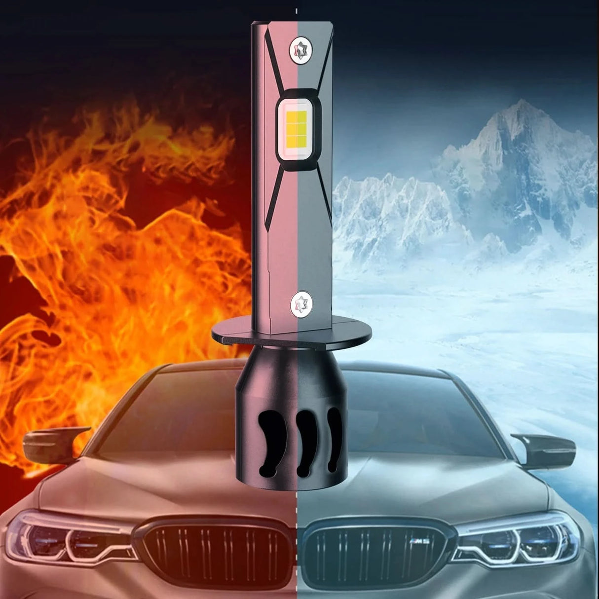 H1 LED Headlight Bulbs – 6000K White CANBUS Plug-and-Play Upgrade (Pair)