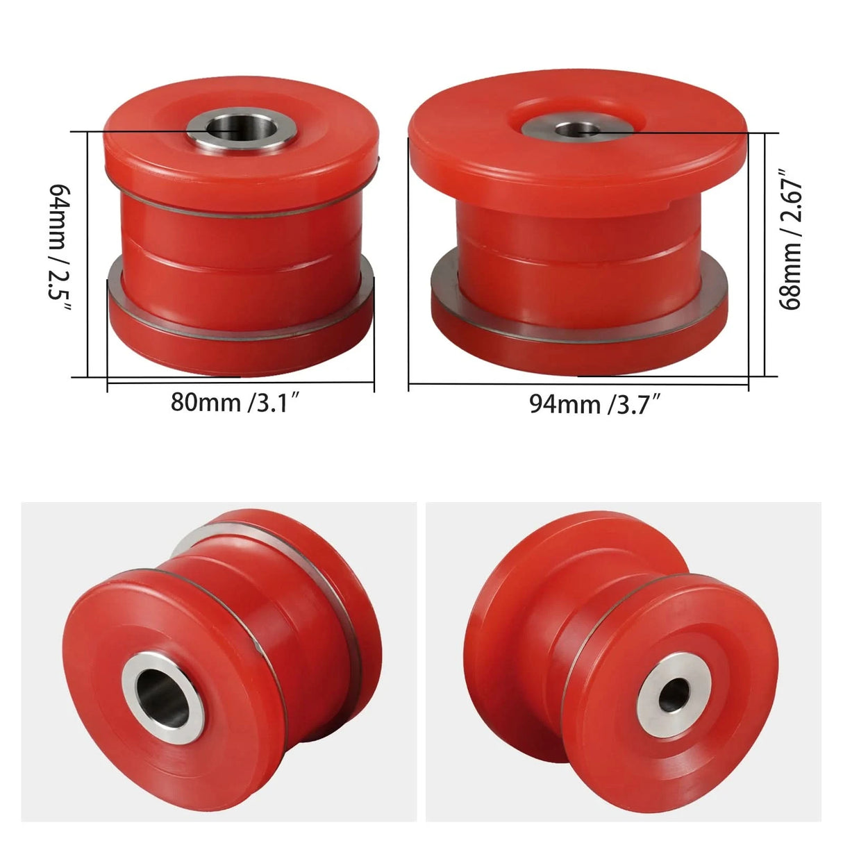 80A Polyurethane Rear Subframe Bushing Kit for BMW E46 (1999-2005) & X3 E83 (2004-2010) Performance Suspension Upgrade