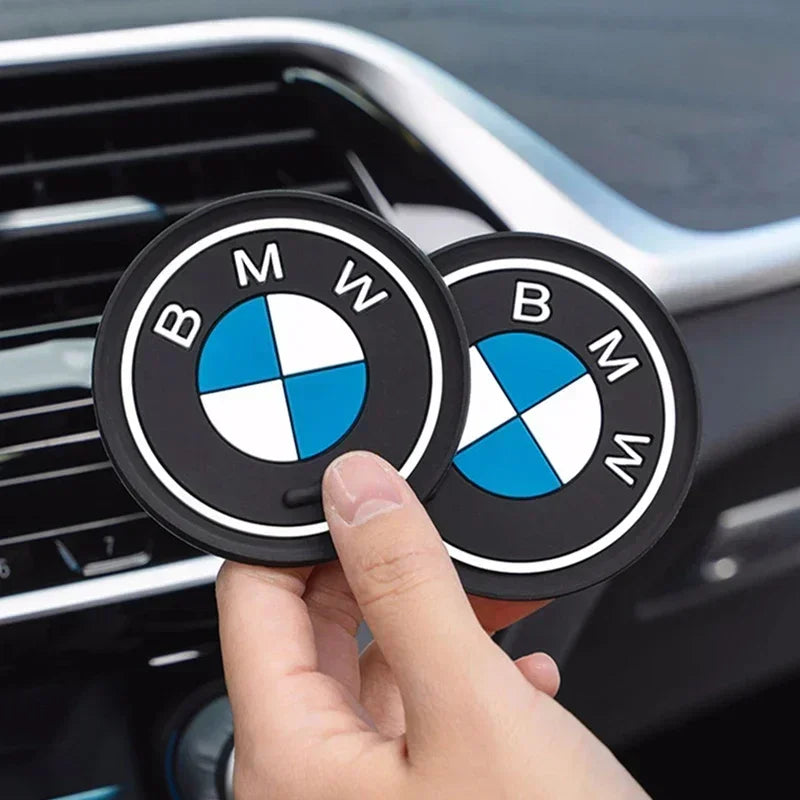 BMW Silicone Anti-Slip Car Coaster / Cup Mat 2-Piece Set for 1 / 3 / 4 / 5 Series, X3 / X5 / X7 (F20 / F40 / G01 / G02 / G05 / G22 / G30 / G32)