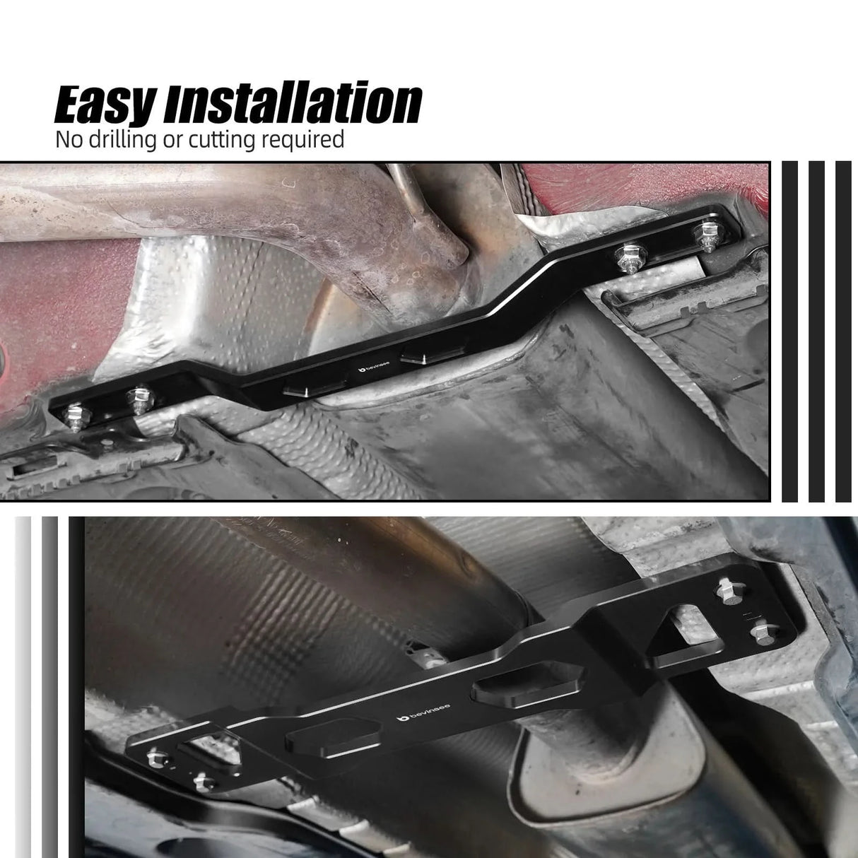 MQB Aluminum Center & Rear Tunnel Brace Set – Golf MK7 / MK8, A3, Leon, Octavia