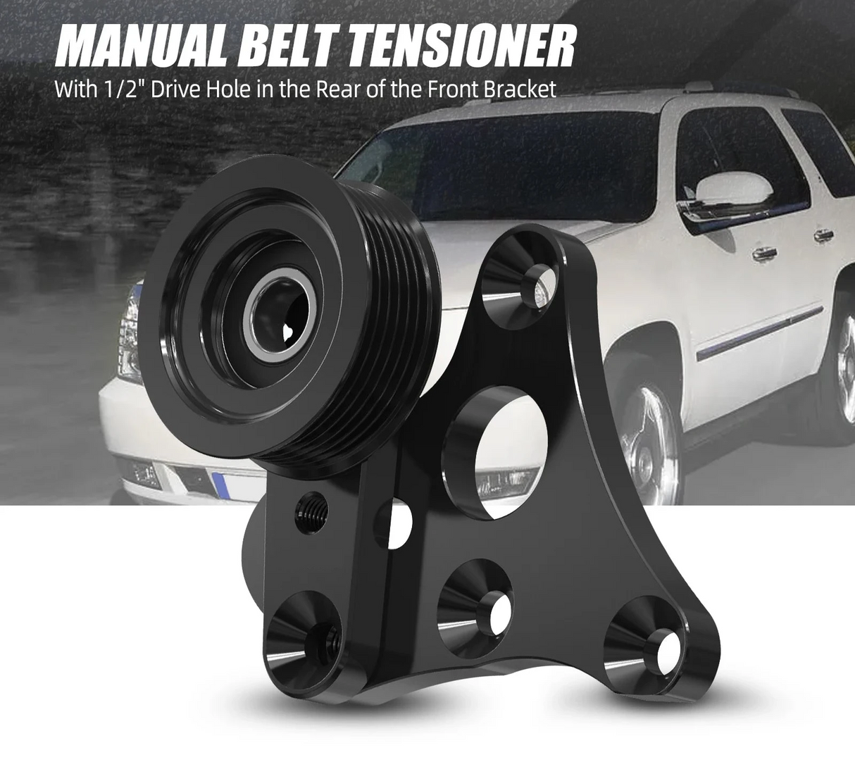 Billet Manual Belt Tensioner w/ Pulley – LS Truck & SUV Engines (4.8L / 5.3L / 6.0L / 6.2L)