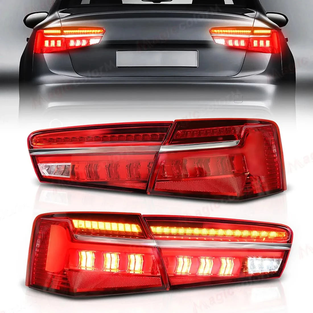 Audi A6 C7 LED Tail Lights – Rear Brake, Reverse, Parking & Turn Signal Assembly (2012–2015)
