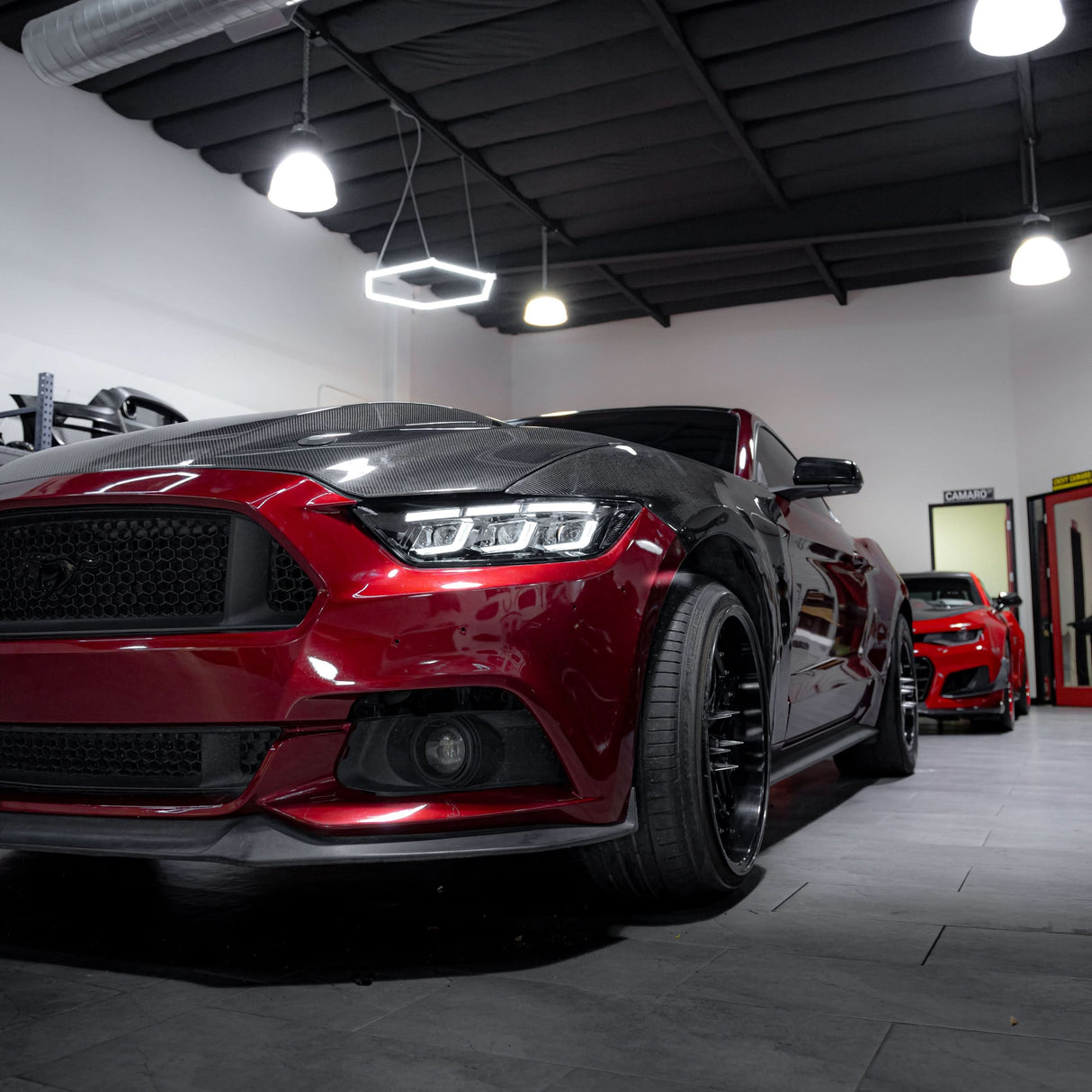 2015-2017 Ford Mustang Projector Headlights S650 Style LED Amber Sequential Turn Signals