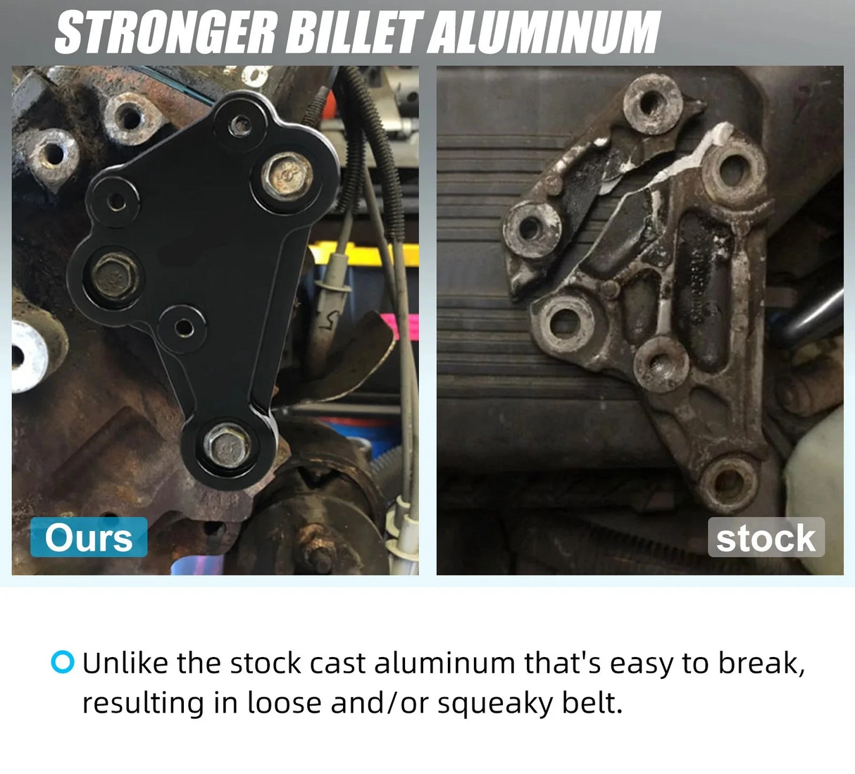 Billet Aluminum Power Steering Pump Bracket for Jeep Grand Cherokee V8 (1996–1998)