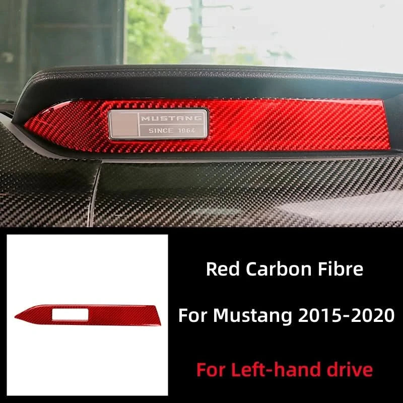 Carbon Fiber Interior Trim Sticker Set – Ford Mustang 2015–2021 Dashboard & Console Accents