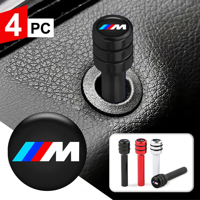 Aluminum Door Lock Pin Set – Fits BMW E39 E46 E90 E60 F10 F20 F30 G20 X1 X3 X5 X7 (4-Piece Interior Upgrade)