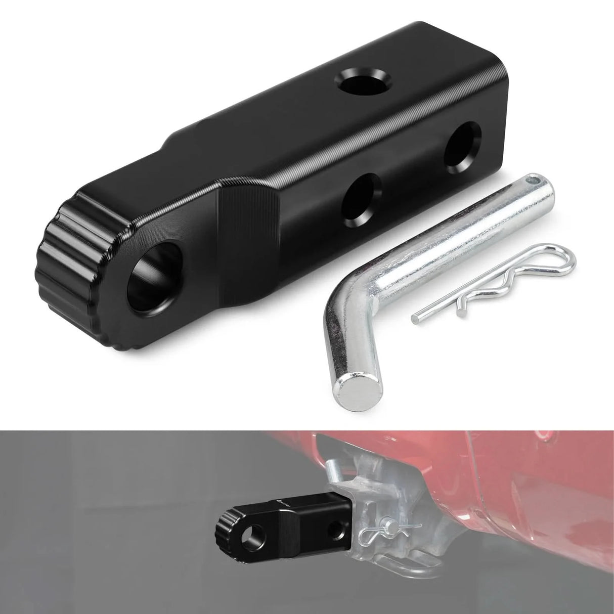 Billet Aluminum Hitch Link Shackle Mount – 2” Receiver (Adjustable, Anodized)