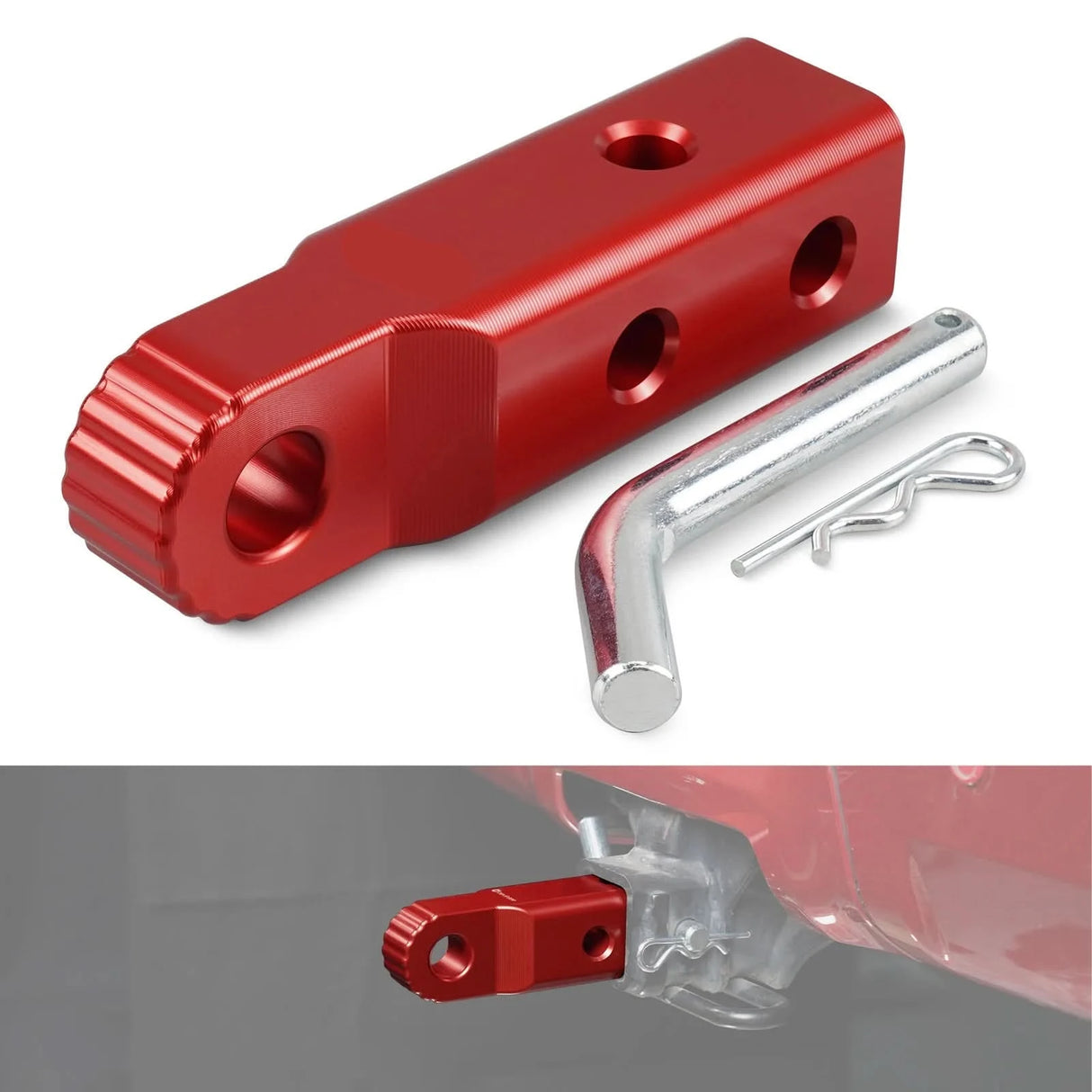 Billet Aluminum Hitch Link Shackle Mount – 2” Receiver (Adjustable, Anodized)