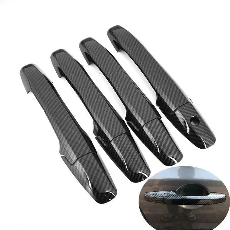 Carbon Fiber Style Exterior Door Handle Cover Trim for Honda Civic 2006–2011 & Pilot 2009–2015 – ABS Protective Molding Set