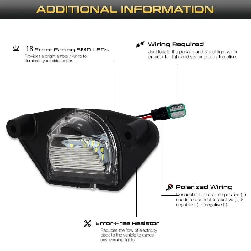 LED License Plate Light Assembly – OEM-Fit White Upgrade (GM & Pontiac Applications, Pair)