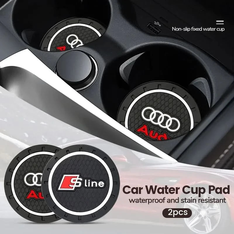 Audi Interior Cup Holder Anti-Slip Coasters – Silicone Mat Set (A & Q Series)