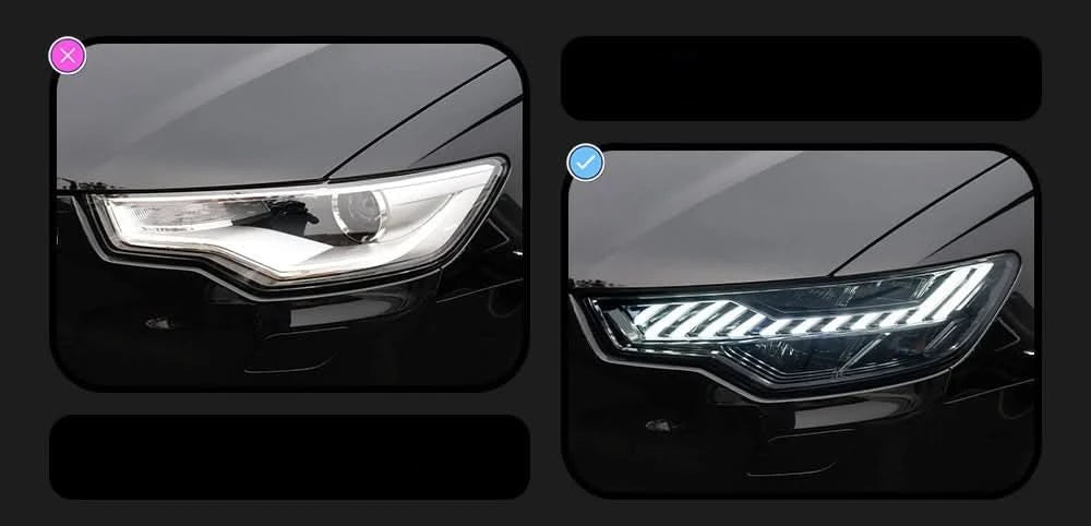 Audi A6 C7 LED Headlights – A7-Style DRL Upgrade with Dynamic Turn Signals (2012–2015)