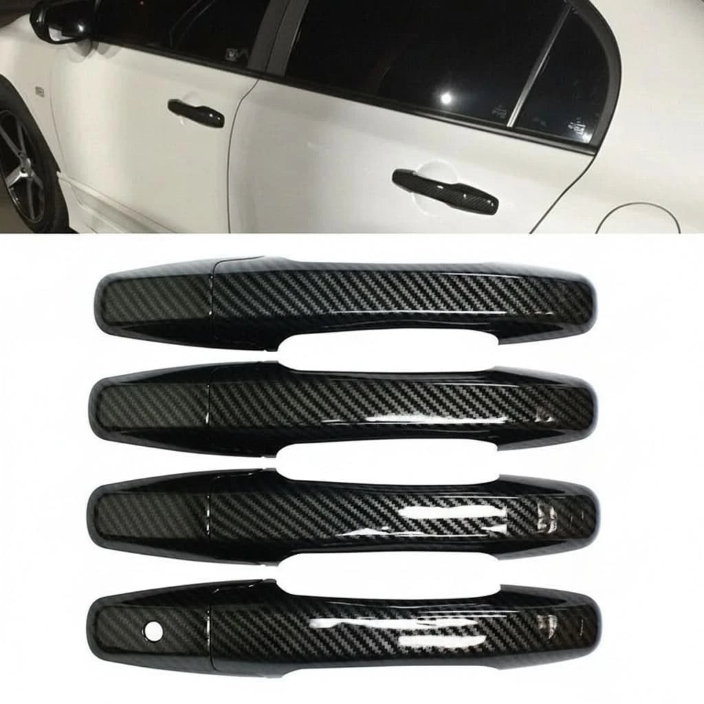 Carbon Fiber Style Exterior Door Handle Cover Trim for Honda Civic 2006–2011 & Pilot 2009–2015 – ABS Protective Molding Set