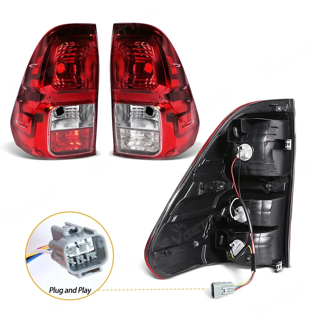 Toyota Hilux Revo 2016–2018 Rear Tail Light Assembly (Left or Right) – Harness Included, Uses OEM Bulbs