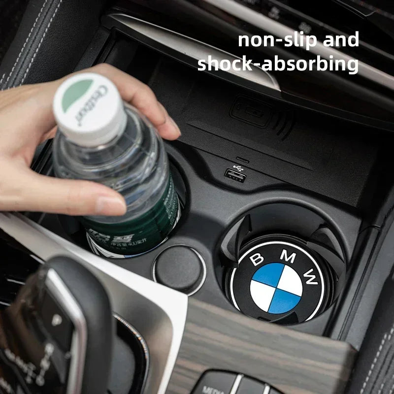 BMW Silicone Anti-Slip Car Coaster / Cup Mat 2-Piece Set for 1 / 3 / 4 / 5 Series, X3 / X5 / X7 (F20 / F40 / G01 / G02 / G05 / G22 / G30 / G32)