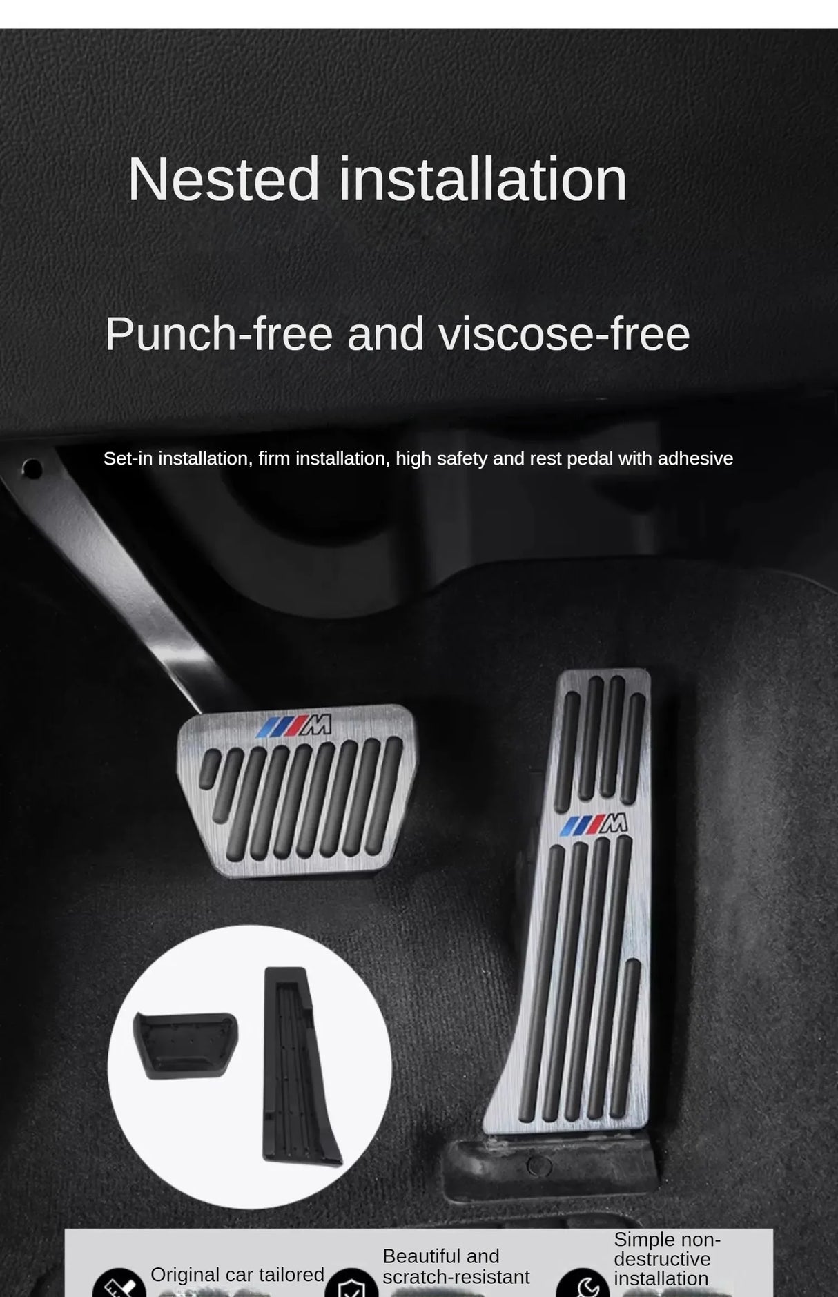 Stainless Steel Performance Pedal Kit for BMW 3 Series (2005–2025) – E90/F30/G20