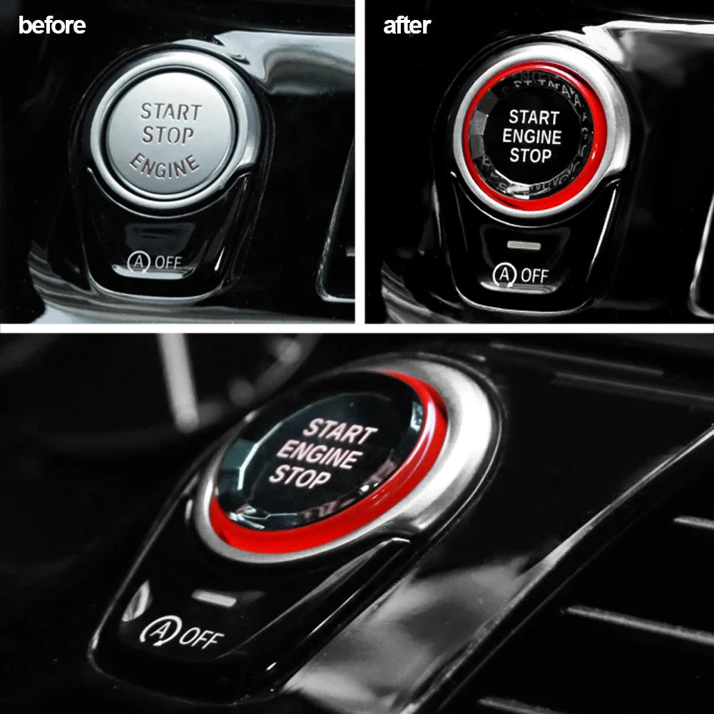 Crystal Engine Start Stop Button Cover for BMW E-Chassis Models – Interior Trim Upgrade