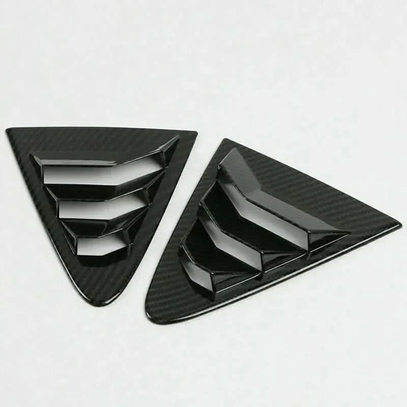 Rear Side Window Louver Cover Set for Toyota Corolla Sedan 2019–2023 – Gloss Black / Carbon Look Vent Trim