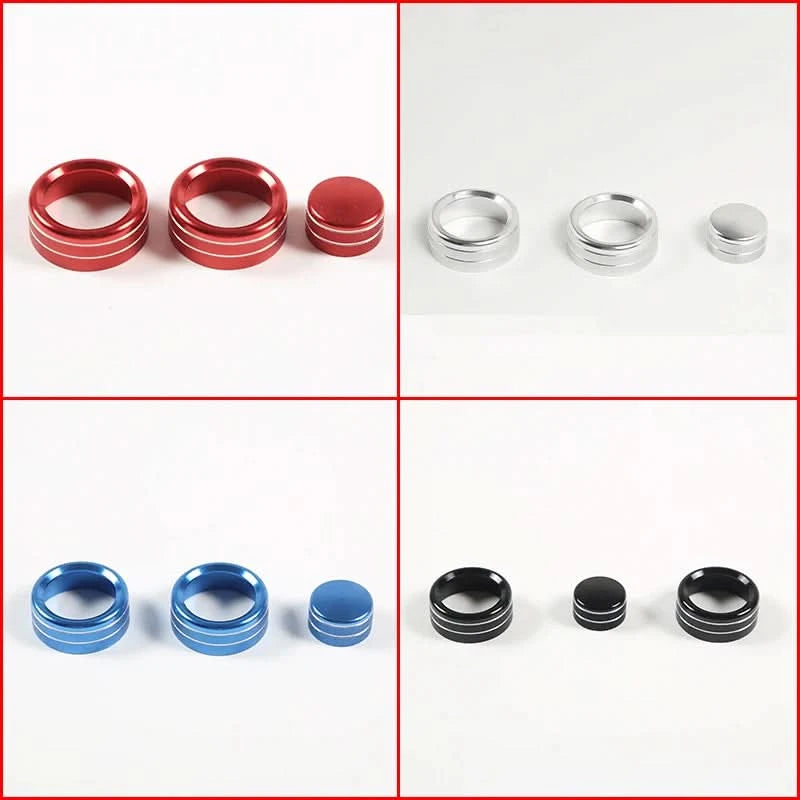 Corvette C6 Aluminum Climate Control Knob Rings – Interior Trim Upgrade (2007–2013, 3-Piece Set)