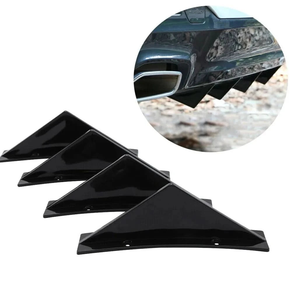 Universal Rear Bumper Diffuser Fins (4PCS) – Splitter Lip Spoiler Protector Caps for Chrysler 300 & More