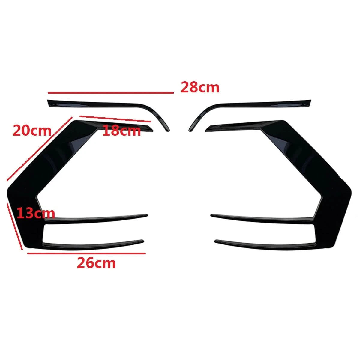Gloss Black Rear Bumper Splitter Canards for VW Golf GTI/R MK7 & MK7.5 (2012–2020)