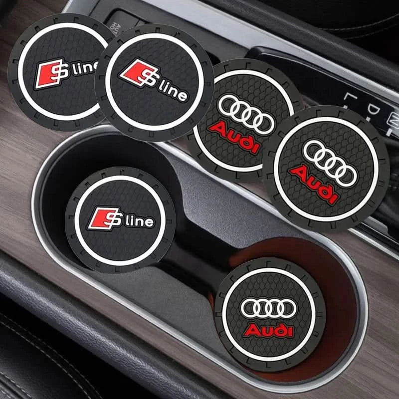 Audi Interior Cup Holder Anti-Slip Coasters – Silicone Mat Set (A & Q Series)