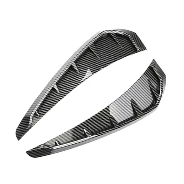 Universal Car Shark Vent Side Grille Air Flow Fender Decoration – Gloss Black / Carbon Texture ABS Trim-2PCS