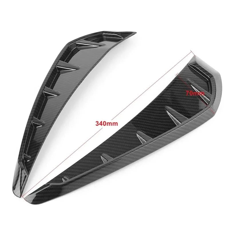 Universal Car Shark Vent Side Grille Air Flow Fender Decoration – Gloss Black / Carbon Texture ABS Trim-2PCS