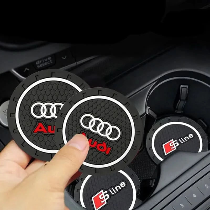 Audi Interior Cup Holder Anti-Slip Coasters – Silicone Mat Set (A & Q Series)