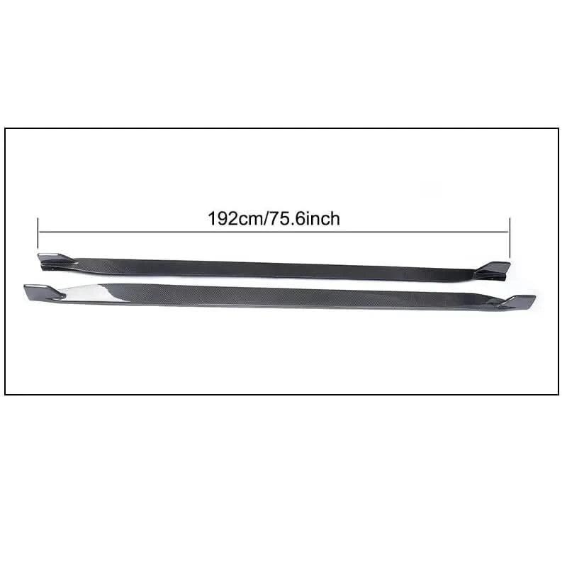 Ford Mustang Carbon Fiber Side Skirt Extensions – Gloss 2×2 Weave (2015–2017 Coupe & Convertible)
