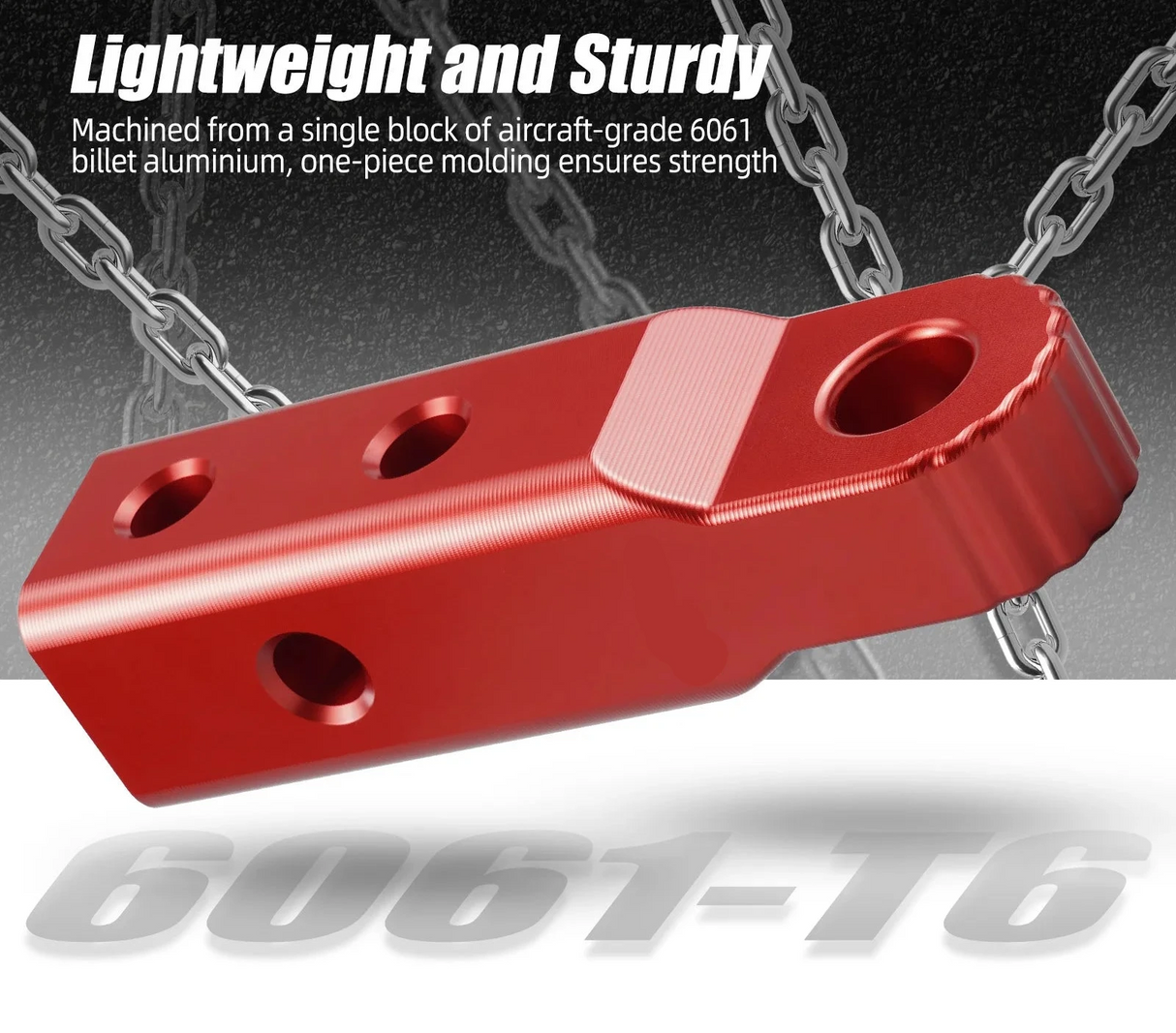 Billet Aluminum Hitch Link Shackle Mount – 2” Receiver (Adjustable, Anodized)
