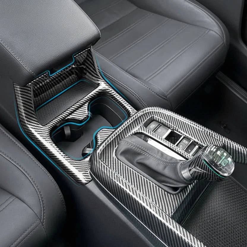 Honda CR-V 6th Gen Center Console Cup Holder Trim – Carbon-Style ABS Cover (2023–2025 Hybrid)