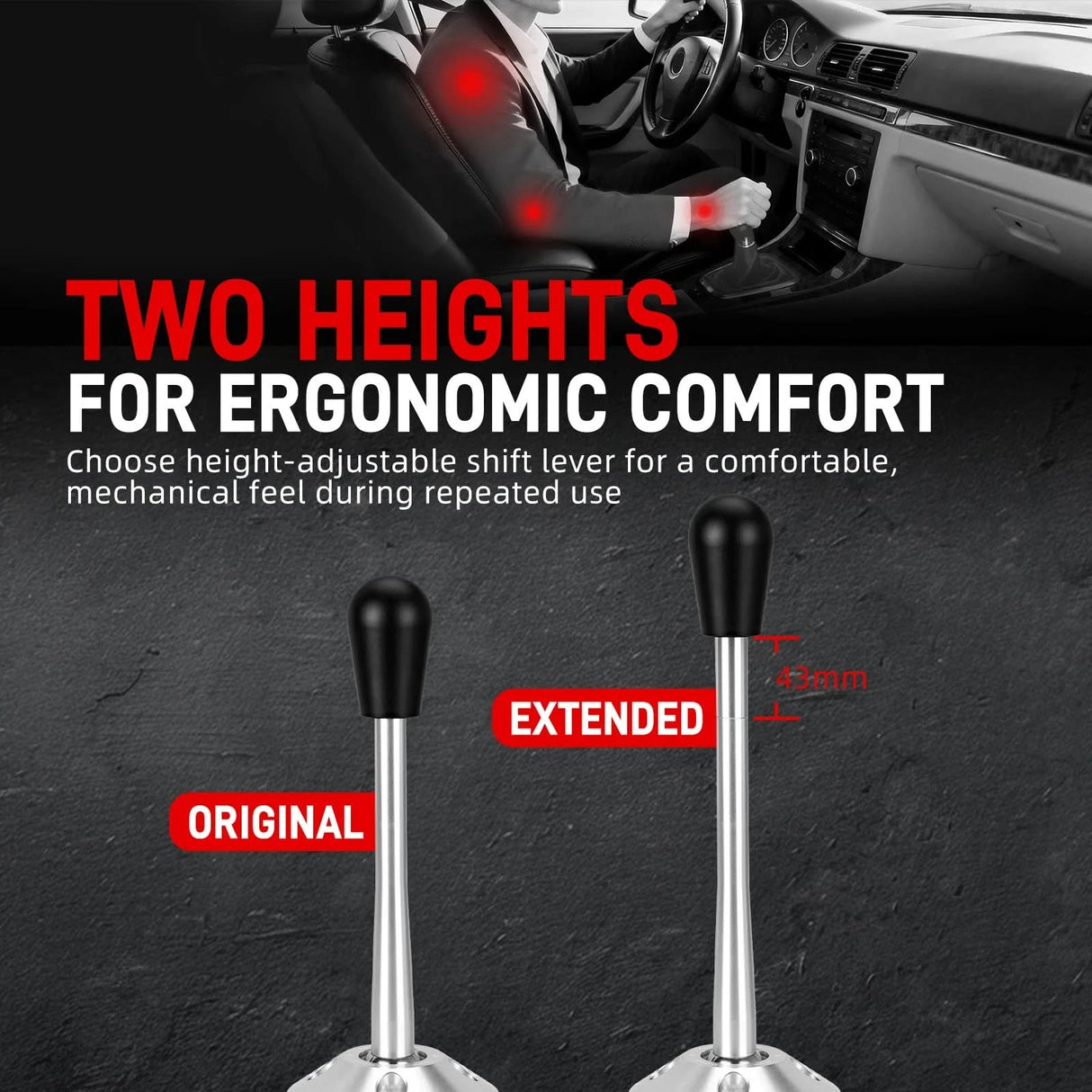 Adjustable Short Shifter Kit with Knob – BMW E36 / E39 / E46 / E6X / Z3 | Quick-Throw Performance Lever