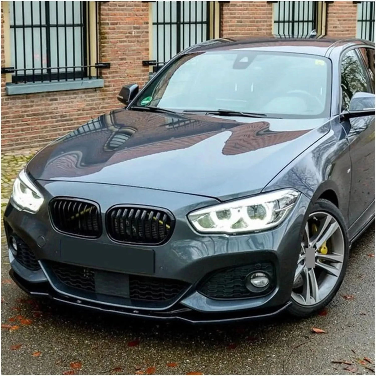 Front Bumper Splitter Lip Kit for BMW 1-Series F20 F21 (2015–2019) – Gloss Black / Carbon Style M-Sport Diffuser Body Kit
