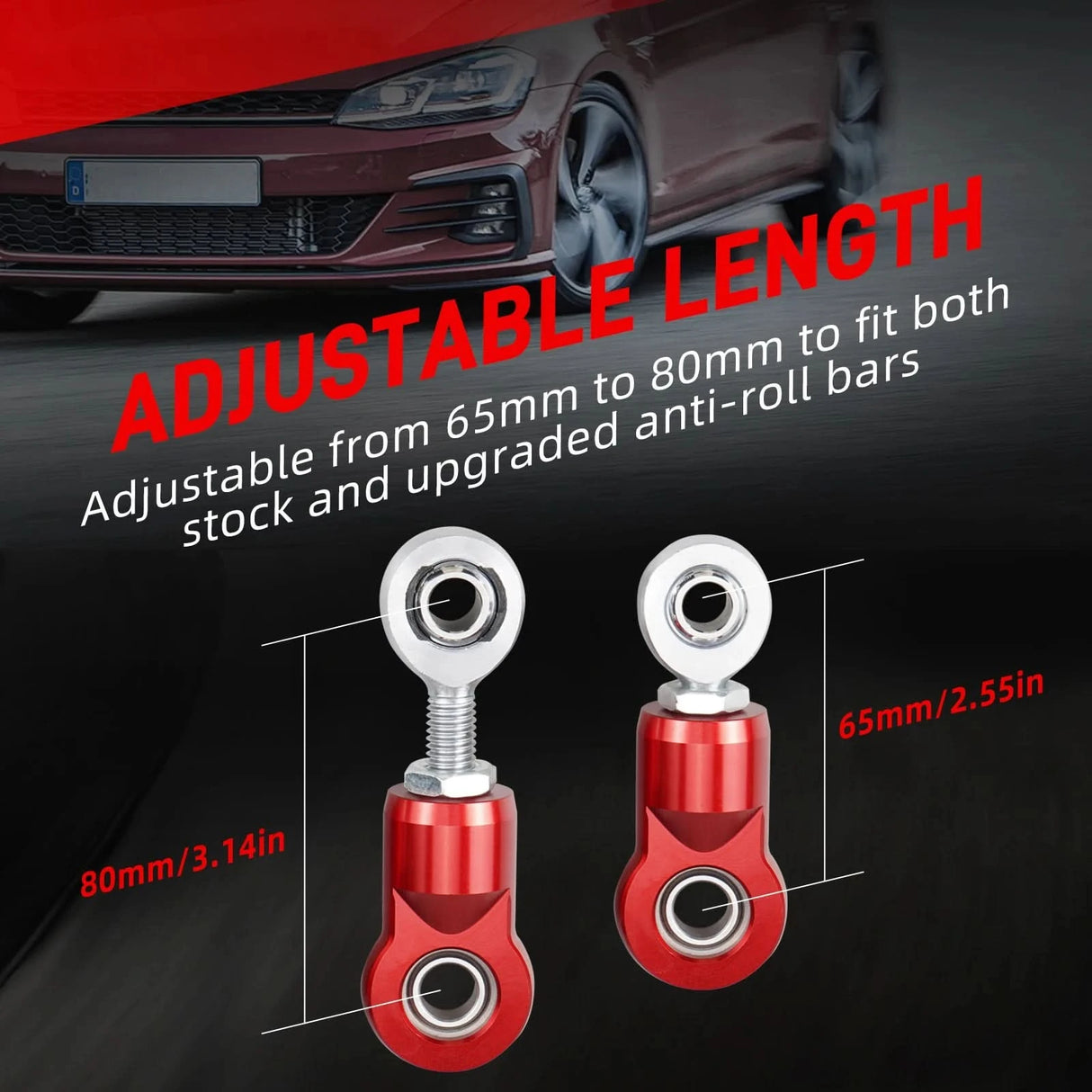 Adjustable Rear Sway Bar End Links – MQB Platform (Golf 7/8, A3/S3/RS3, TT, Passat B8)