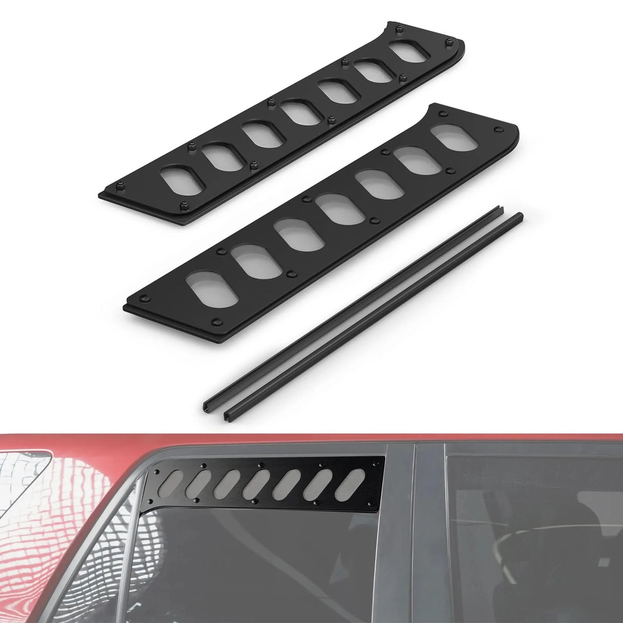 Billet Rear Door Window Vent Inserts for Toyota 4Runner 2010–2021