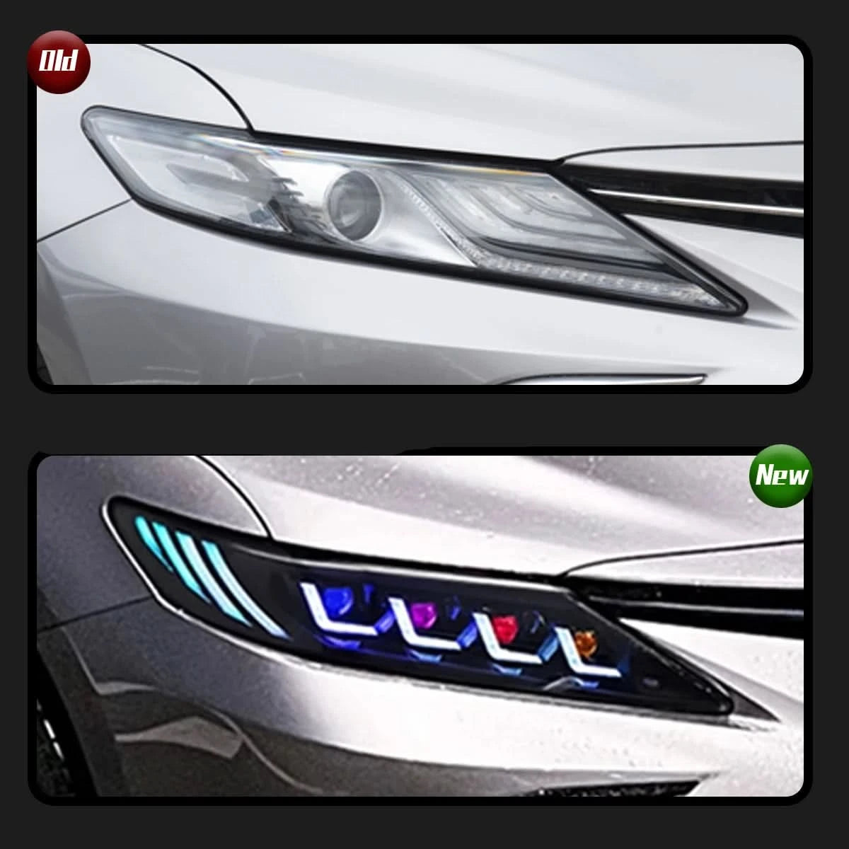 Toyota Camry RGB LED Projector Headlights – DRL Upgrade with Custom Lighting (2018–2024)