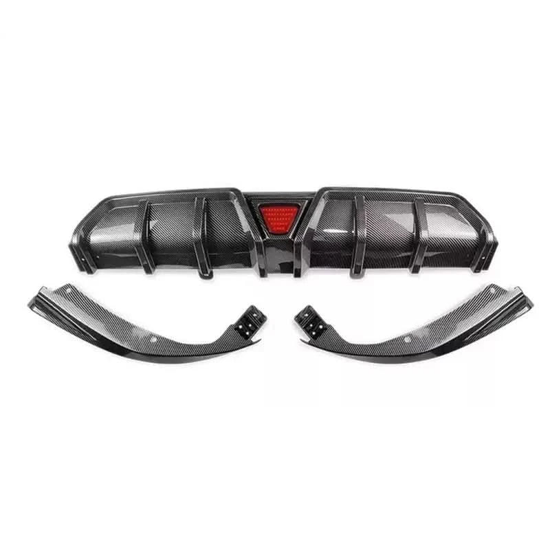 Honda Civic Rear Bumper Diffuser & Splitter Kit with LED Accent – Gloss Black (2016–2022 Sedan)