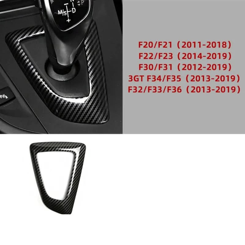 Carbon Fiber Style Gear Shift Surround Trim – BMW 1/2/3/4 Series F-Chassis (F20/F30/F32 + More)