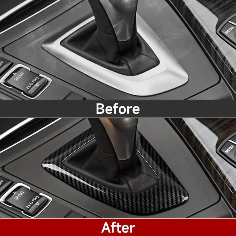 Carbon Fiber Style Gear Shift Surround Trim – BMW 1/2/3/4 Series F-Chassis (F20/F30/F32 + More)