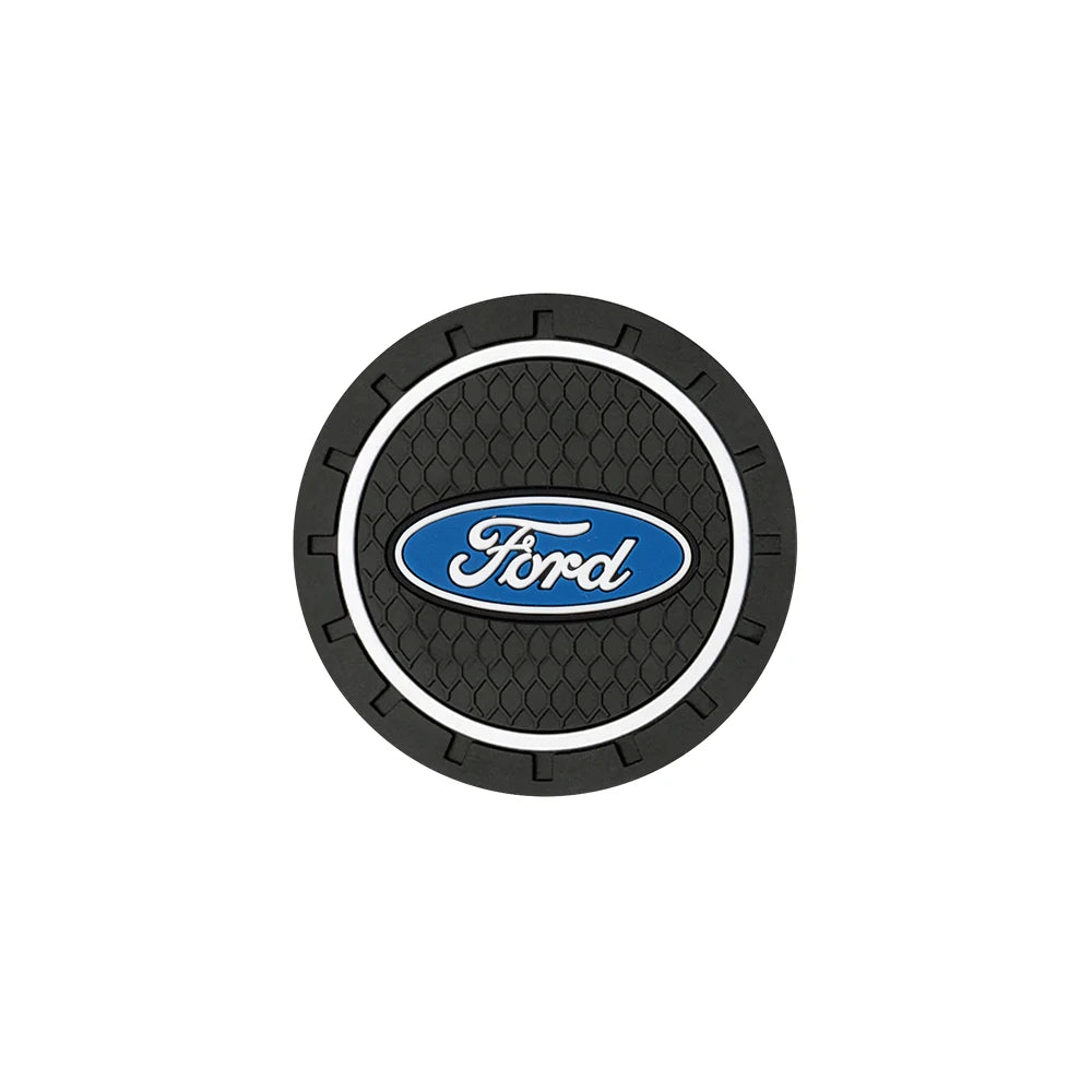 Ford Silicone Anti-Slip Car Coaster / Cup Mat for Focus MK2 / MK3 / MK4 / MK5, Fiesta MK7, Mondeo MK4 & Fusion (1-2 Piece Set)